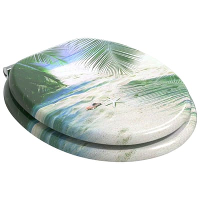 vidaXL - Zacht-sluit - toiletzitting - Groen - 44 - x - 38 - cm - MDF - bord