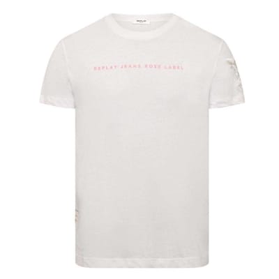 Replay Dames/Dames Label Katoenen T-Shirt (Wit)