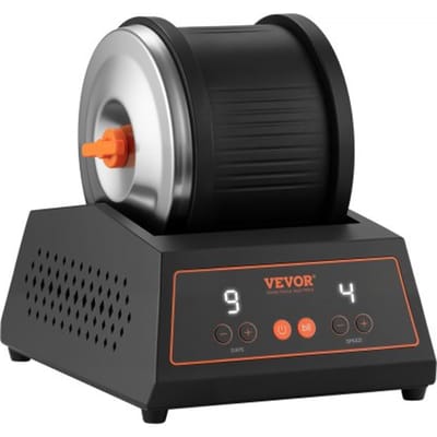 VEVOR elektrische polijstmachine, steenpolijstmachine, 1,81 kg laadvermogen, 4 snelheidsstanden, steenpolijstset met 9-daagse polijsttimer, intuïtief bedieningspaneel, overbelastingsbeveiliging en adapter, zwart