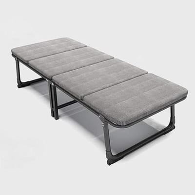Opvouwbaar Campingbed - Gastenbed Vouwbed - Comfortabel Slapen - Robuust Stalen Frame - 187x70cm - Grijs