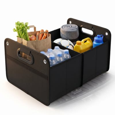 Lomera Kofferbak Organizer - Opvouwbaar - Auto Organizer - Opbergtas - Kofferbak Opbergbox - Autobox voor Boodschappen - Waterafstotend - Met Vakken - Kofferbaktas - Oxford Stof - Voor Reizen en Camping - Auto Opbergzak