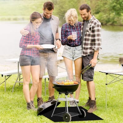 Candala 45x60 cm Lasdeken, 7 mm Dikke Vuurvaste Onderlaag, Brandwerende Mat, Vuurvaste Onderlegger, Hittebestendige Hittebeschermingsmat, voor Barbecues, Kamperen, Open Haarden, Gazons