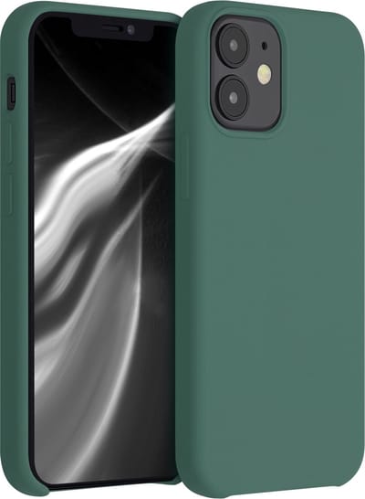 kwmobile telefoonhoesje geschikt voor Apple iPhone 12 mini - Hoesje met siliconen coating - Smartphone case in dennengroen