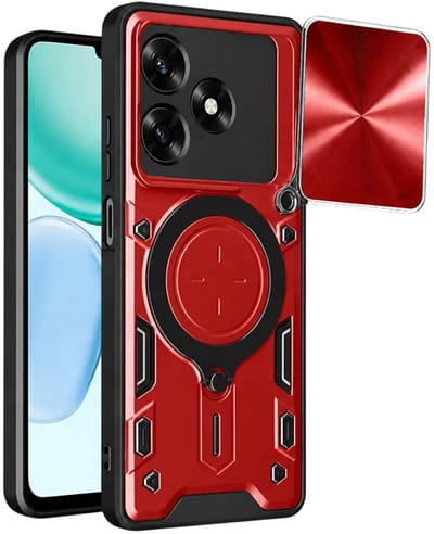 Hoesje geschikt voor HONOR X5c Plus - Techsuit CamGuard Pro Back Cover - Rood