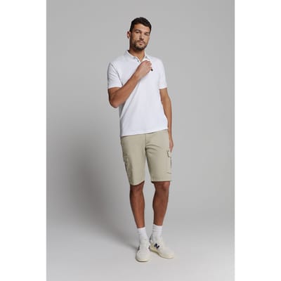 No Excess Short Cargo Garment Dyed + Stone Washed Stretch Light Army Maat: W28 | Korte Broeken Outlet | Heren | Beige