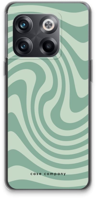 Case Company® - Hoesje geschikt voor OnePlus 10T hoesje - Swirl Groen - Soft Cover Telefoonhoesje - Bescherming aan alle Kanten en Schermrand