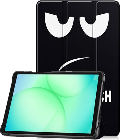 Hoesje Geschikt voor Samsung Galaxy Tab A11 / A9 - Dun & Stevig - Trifold Bookcase - Hard Cover - Hardcover Book Case - Tablet Hoes - Don't Touch Me