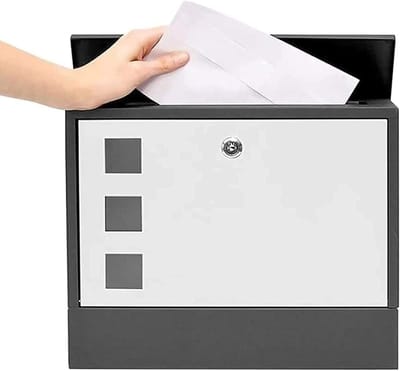 Ideeënbus Zakelijk - Donatiebox Brievenbus - Post Veilig Ontvangen - Vergrendelbaar Staal - Verticaal Ontwerp - Zwart