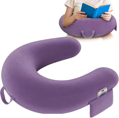 Lees Kussen - Schootkussen Kussen - Ontspannen Lezen - Ergonomische Ondersteuning - 40x34x10cm - Paars