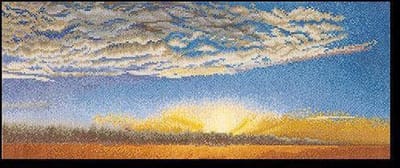 Thea Gouverneur - Borduurpakket met telpatroon - 406A - Voorgesorteerde DMC Garens - Lucht 6 - Aida - 15 cm x 35 cm - DIY Kit
