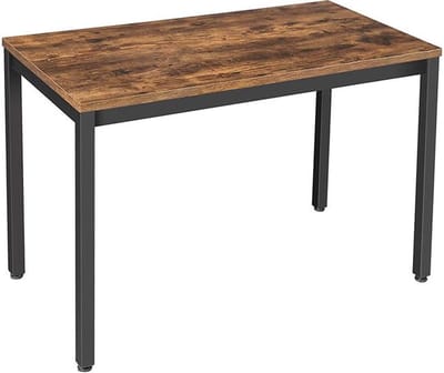 Simple Desk - Industrieel Design - Basic Bureau - Strak Schrijfbureau - Eenvoudig Kantoorwerkstation - Klassieke Schrijftafel - Bruin