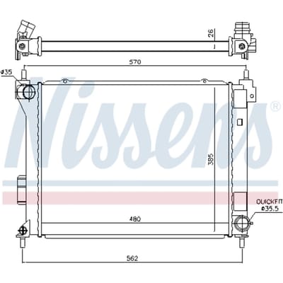 Radiator, motorkoeling NISSENS 67615