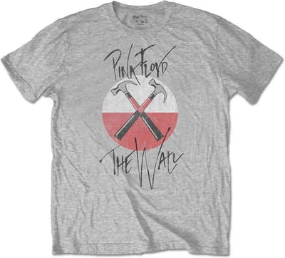 Pink Floyd - The Wall Faded Hammers Logo Heren T-shirt - S - Zwart