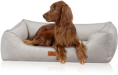 Knuffelwuff orthopedisch hondenbed van ribfluweel met handgeweven uiterlijk Nunavut M-L 85 x 63cm