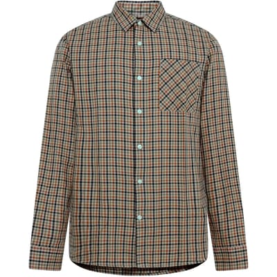 Katoenen langemouwhemd met ruitpatroon KnowledgeCotton Apparel Dune