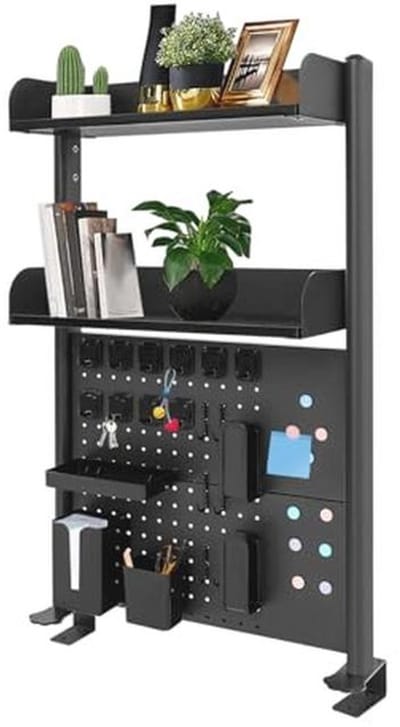 3-Tier Bureau Organizer voor Computer, Gaming en Thuis - Modulaire Wandplank in Zwart (60 x 95 cm)