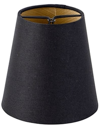 QAZQA rond schuin katoen - Moderne Lampenkap - Ø 120 mm - Zwart Goud -
