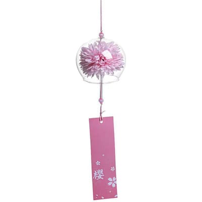 1 STKS Japanse Windbel Japan Windgong Handgemaakt Glas Furin Huis Spa Keuken Kantoor Decoratie Sakura Kersenhout Patroon Hanger