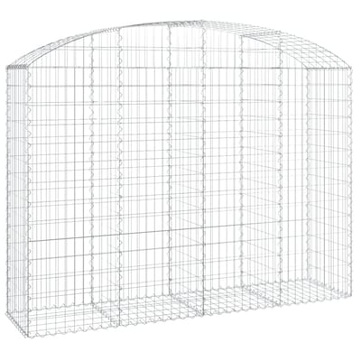 vidaXL - Schanskorf - gewelfd - 200x50x140/160 - cm - gegalvaniseerd - ijzer