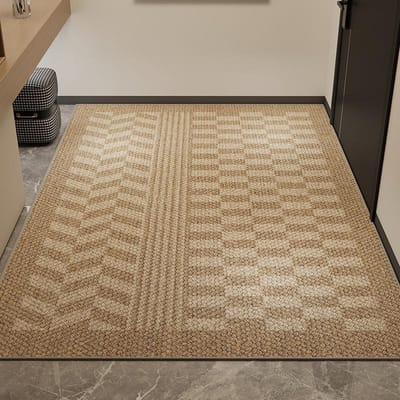 Tapis de sol ménager Polaire à anneaux belge Tapis de pied antidérapant pour porte d'entrée Tapis de sol résistant à la saleté pour porte 60*90