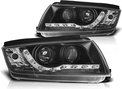 Koplampen met parkeerlicht SKODA FABIA 12 99-08 ZWART