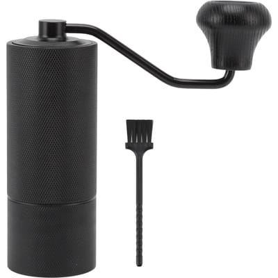 Moulin à café manuel Granulométrie réglable Sans bruit Moule CNC pour Bureau Maison Voyage Camping Cadeau black