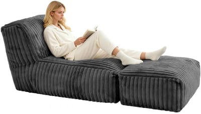 Vloerstoel - Modulaire Loungestoel - Ergonomisch Design - Flanel - Woonkamer & Slaapkamer - Donkergrijs