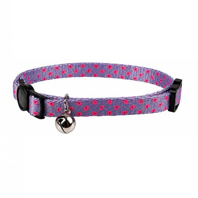 Nobleza Kattenhalsband met Belletje - Veiligheidssluiting - Verstelbaar 20-30 cm - Kittenhalsband - Paars