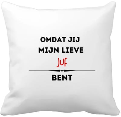 Akyol - omdat jij mijn lieve juf bent Kussen hoes - Juf - de liefste juf - verjaardag - cadeautje voor juf - kado - geschenk - 40 bij 40 cm