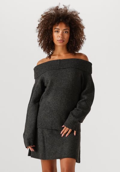 Notre-V Nv-gesa Truien & vesten Dames - Sweater - Hoodie - Vest- Donkergrijs - Maat XS