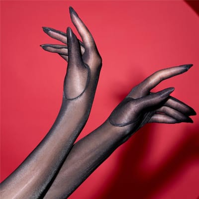 Sexy Dames 1D Dunne Handschoen Elastisch Olie Glanzend Glanzende Lange Vingerhandschoen Doorzichtig Doorzichtige Lange Handschoen Rijhandschoenen Danshandschoenen M gray