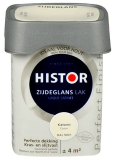 Histor Perfect Finish Lak Zijdeglans 0,25 liter - Katoen (Ral 9001)