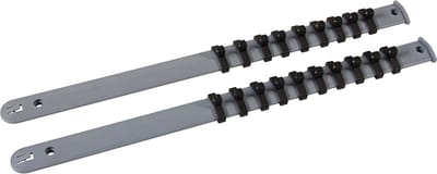 Silverline Rails voor 18 doppen - kunststof - muurmontage - set van 2