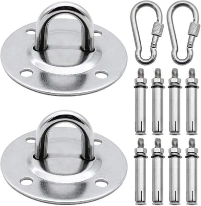 SnelShoppen - Hammock Hooks 500kg - RVS Heavy Duty Swing Hangers - 2 Sets - Voor Hammock, Swing, Aerial Yoga en Boxing Bag - Betrouwbare Bevestiging v