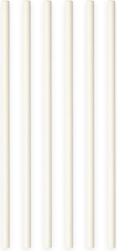 20 Papieren rietjes Wit - 6mm x 197mm