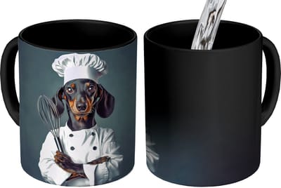 Magische Mok - Foto op Warmte Mokken - Koffiemok - Hond - Garde - Kok - Magic Mok - Beker - 350 ML - Theemok