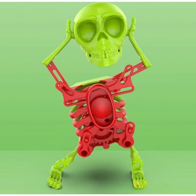Opwindend Dansend Skelet Speelgoed Kinderen Peuters Bureau Mini 3D Print Schuddende Schedel Popveer Klokwerk Speelgoed Grappig Verjaardagscadeau