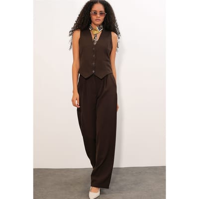 V-hals Geknoopte Twee-Delige Co-ord Set