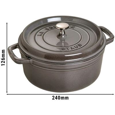 STAUB LA COCOTTE - Kookpot - Ø 180mm - Gietijzer - Grafietgrijs