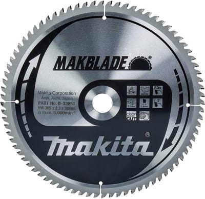 Makita B-32851 Afkortzaagblad Hout | Makblade | 305 x 30 mm | 80-tands