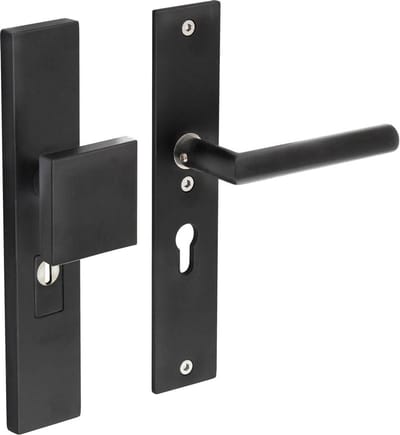 Intersteel Veiligheidsbeslag kerntrekbeveiliging profielcilindergat rechthoekig mat zwart 55 mm voordeurbeslag