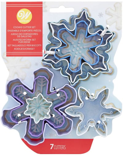 Wilton Koekjes Uitsteker - Assorti Sneeuwvlokken - Set/7 - Uitsteekvormpjes - Koekjes Vorm