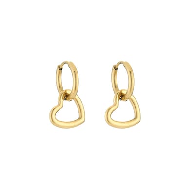 Oorbellen Open Hartjes - Goudkleurig - Subtiele trendy oorbellen - Verkleurt niet - Hypoallergeen en nikkelvrij - Moederdag cadeau