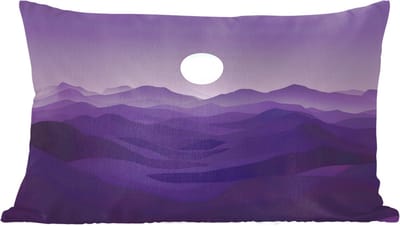 Sierkussens - Kussentjes Woonkamer - 60x40 cm - Heuvels - Paars - Mist - Zon