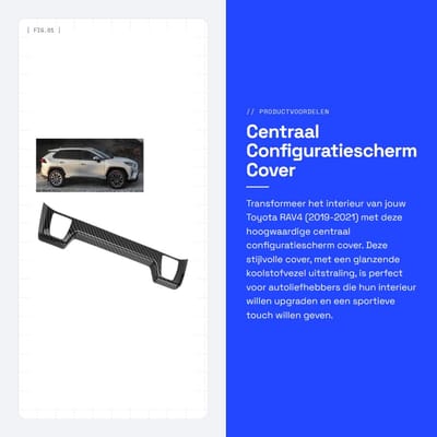 Dailygoods- Configuratiescherm Cover - Zwart ABS - Koolstofvezel Stijl - Voor T0yota RAV4 2019-2021 - Stofdicht - Krasbestendig - Interieuraccessoires