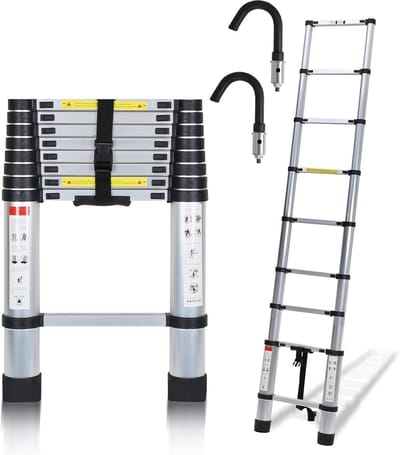 Multifunctionele Telescopische Aluminium Ladder 2.6 Meter Antislip 150kg Draagvermogen