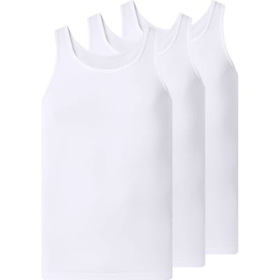 ESMARA MEN Set van 3 geribde heren hemden - Plus size (Wit, 4XL)