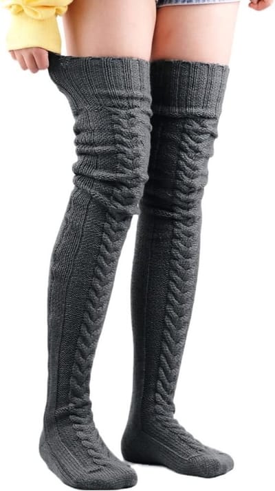 Overknee Kousen voor Dames, Extra Lange Kniekousen, Retro Gebreide Winterkousen en Beenwarmers voor een Stijlvolle Look