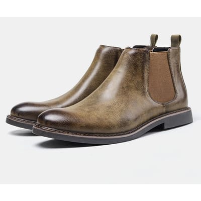 Automne Nouvelles Bottes Chelsea pour Hommes Commerce Extérieur Chaussures Britanniques pour Hommes Couleur - Rétro Poli Bottines pour Hommes Grande Taille 46 gray
