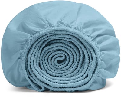 Yumeko kinderhoeslaken percal katoen blauw 60x120x15 - Bio, eco & fairtrade